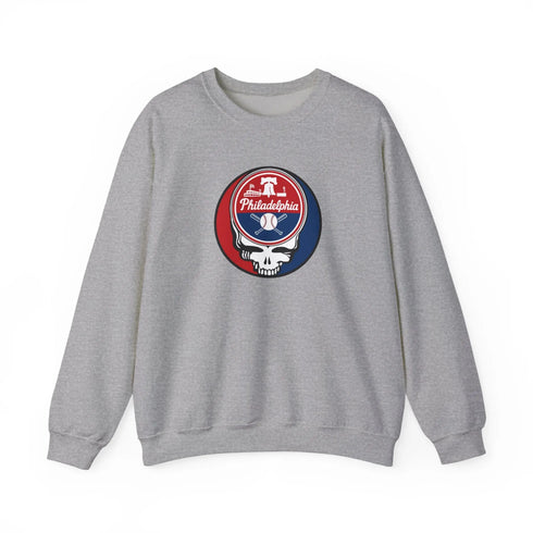 Grateful Dead - Philadelphia Phillies Grateful Dead Stealie Crewneck Sweatshirt - MLB - StealieShop